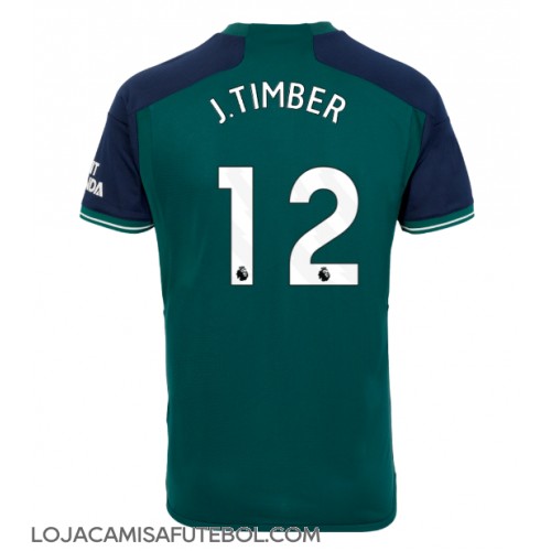 Camisa de Futebol Arsenal Jurrien Timber #12 Equipamento Alternativo 2023-24 Manga Curta